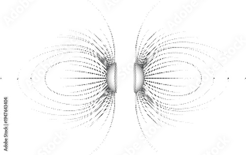 magnetic field lines halftone risograph wave motion abstract grunge retro offset print screentone texture