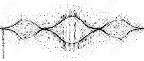 sound wave halftone risograph frequency audio motion grunge retro offset print screentone texture monochrome