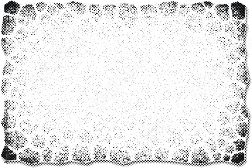 decorative frame halftone risograph rectangle border ornament grunge retro offset print screentone vintage monochrome