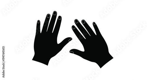 Silhouette of two hands facing each other palms forward