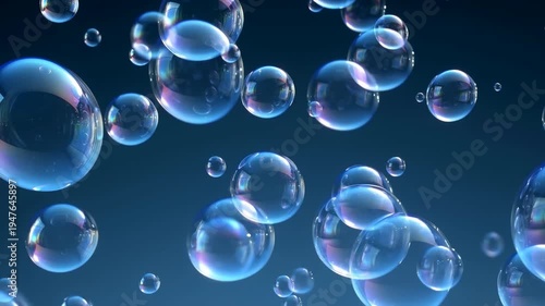 Colorful Spheres Glide Smoothly Overhead. Translucent Spheres Reflect Gentle Lights As They Float By