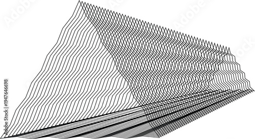 Elegant Abstract Wavy Line Triangle Vibes Vector Background Featuring Smooth Curves, Fluid Motion, and Dynamic Zigzag Patterns for Modern Design Projects