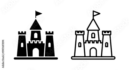 Sandcastle icon for beach play, summer fun, and creative children's activities