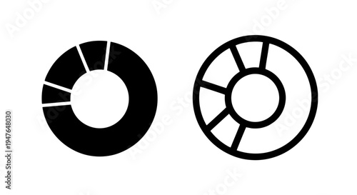 Pie chart icon for data visualization and business analysis reports