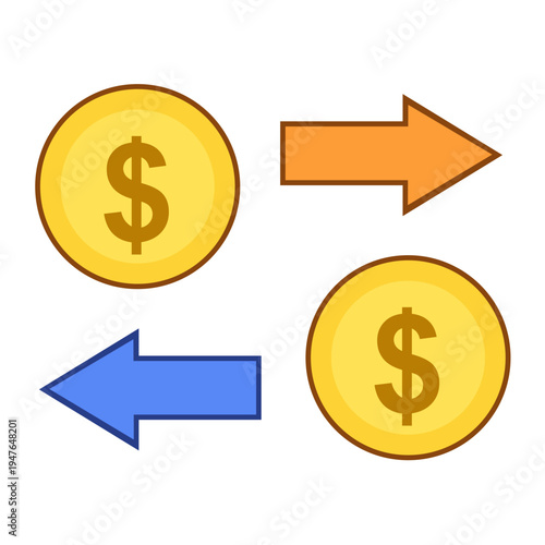 Money transfer digital payment transaction icon