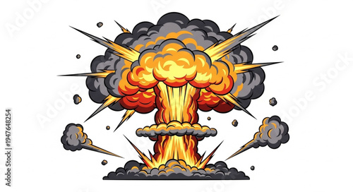 Nuclear Explosion Blast Fire.