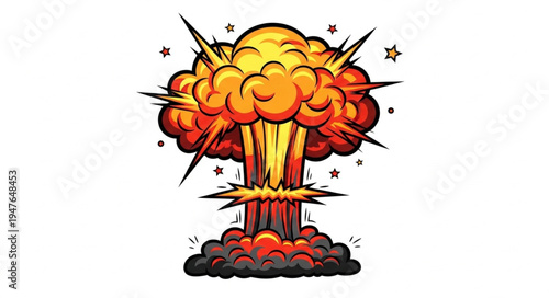 Nuclear Explosion Blast Fire.