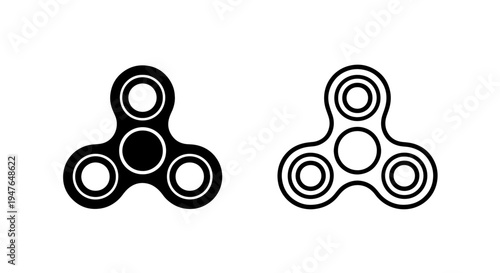 Classic fidget spinner toy icon for stress relief and playful leisure activities