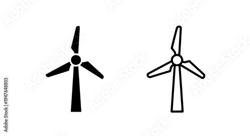 Renewable wind turbine energy generator icon