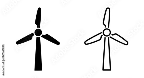 Renewable wind turbine energy generator icon