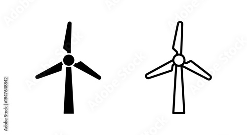 Renewable wind turbine energy generator icon