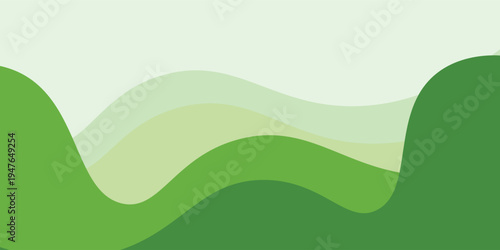 Aesthetic soft and smooth abstract background with gentle green wavy shapes. It evokes a sense of nature, freshness, and organic flow, perfect for eco-friendly themes, health and wellness promotions