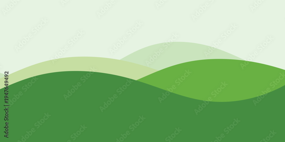Obraz premium Aesthetic soft and smooth abstract background with gentle green wavy shapes. It evokes a sense of nature, freshness, and organic flow, perfect for eco-friendly themes, health and wellness promotions