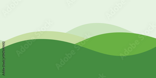 Aesthetic soft and smooth abstract background with gentle green wavy shapes. It evokes a sense of nature, freshness, and organic flow, perfect for eco-friendly themes, health and wellness promotions