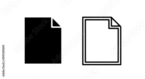 Document outline icon set with inner margin border