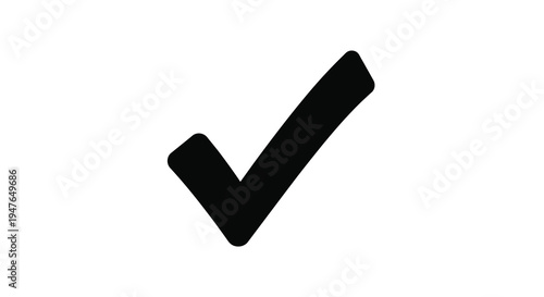 Simple black checkmark graphic against a white background silhouette