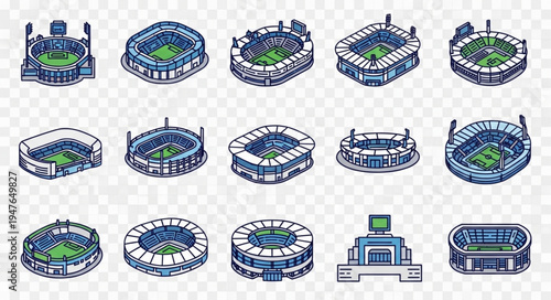 Isometric Stadiums - A Collection of Sports Arenas in Detailed Illustration.