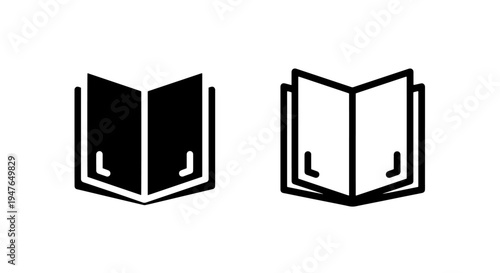 Open book icon set for education reading and learning library concepts