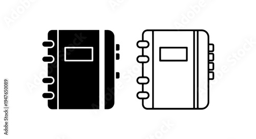 Address book or notebook icon with tabs for contact management and organization