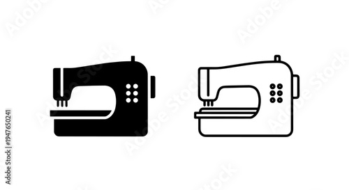 Modern electric sewing machine icon for tailoring and fashion design