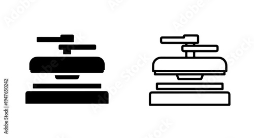 Industrial heat press machine icon for printing and customization