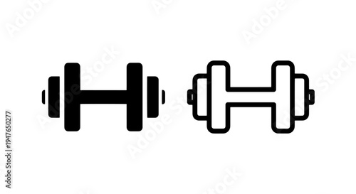 Dumbbell weight icon set for fitness gym and exercise training