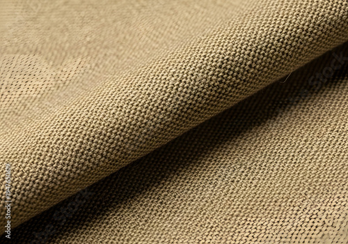 Detailed close-up of a khaki gabardine fabric weave, showing the diagonal twill lines and robust texture, isolated on a transparent background, ideal for fashion and industrial design.