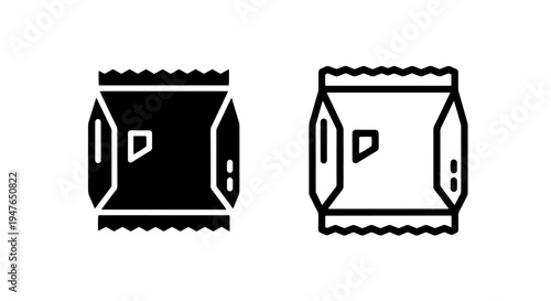 Snack bag pouch packaging icon for food product branding and retail design