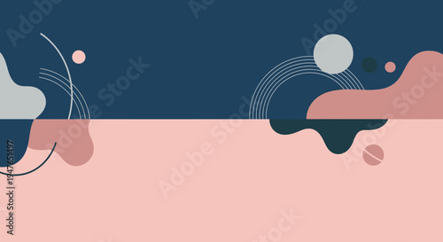 Abstract shapes and lines create a minimalist composition silhouette