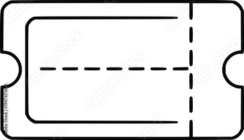 Ticket stub vector illustration, flat design, event pass graphic