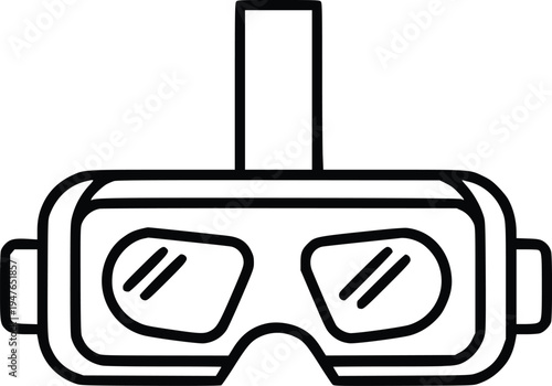 VR headset vector illustration, flat design, virtual reality goggles