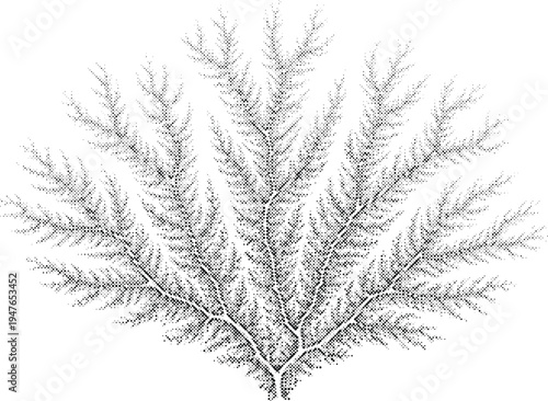 branching structure halftone risograph organic veins plant grunge retro offset print screentone texture monochrome