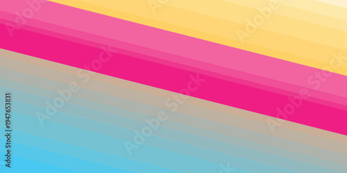 Vibrant Abstract Background with Dynamic Diagonal Stripes in Pink Yellow and Blue Hues.