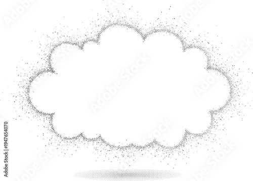 cloud bubble halftone risograph comic talk message grunge retro offset print screentone pop style