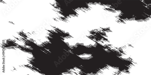 Abstract black and white grunge texture background with rough brush strokes.