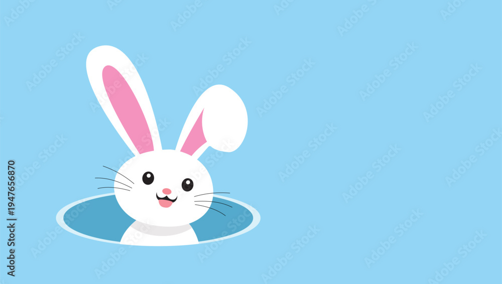Fototapeta premium Happy Easter rabbit, easter Bunny, Vector illustration.