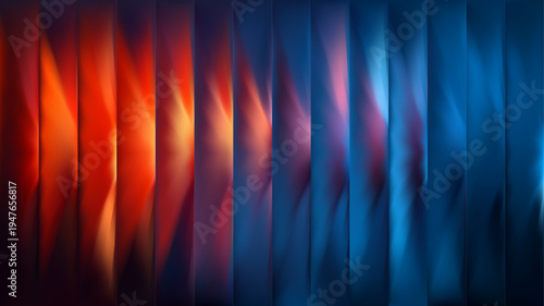 Ice fire bg. Red and blue ribbed glass background.