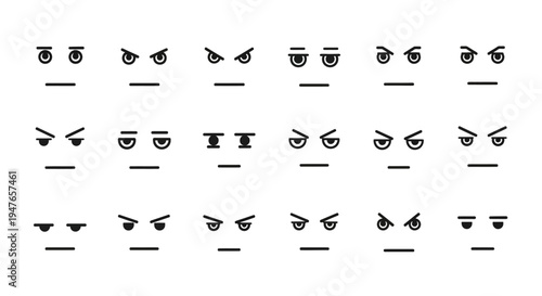 Angry Eyes Collection: Diverse Expressions of Frustration and Displeasure