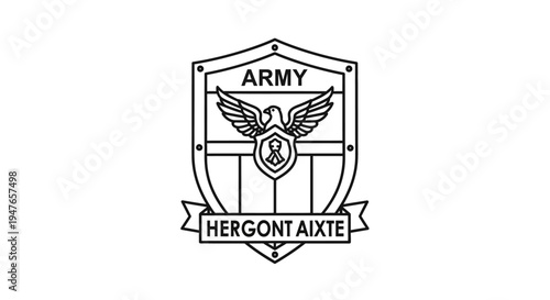 Army Emblem with Eagle and Motto