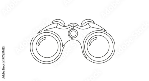 Binoculars Line Art Icon - Search, Discovery, Vision, Exploration