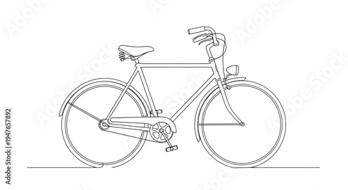 Classic Bicycle Line Art Illustration