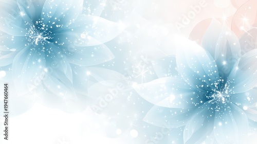Blue flower background adorned with white stars floral pattern featuring white star shapes on blue