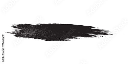 Black Brush Stroke on White Background.