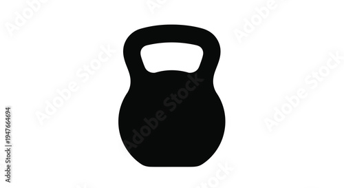 Black kettlebell design on a white background a striking silhouette