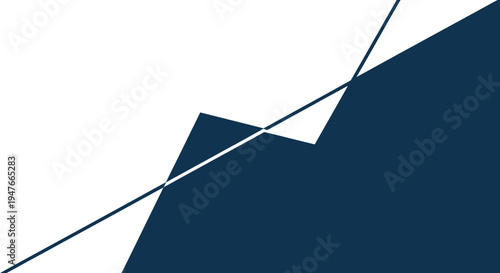 Abstract geometric shapes in dark blue and white a stark silhouette