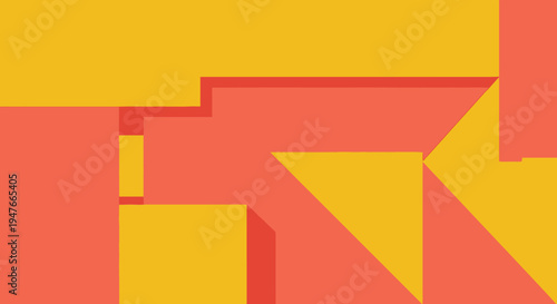 Abstract geometric shapes in shades of orange and red a bold silhouette