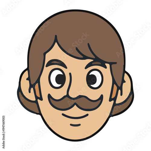 Cartoon Man Face Icon