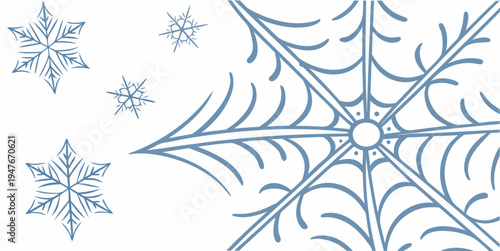 A blue snowflake design on a white background Vector