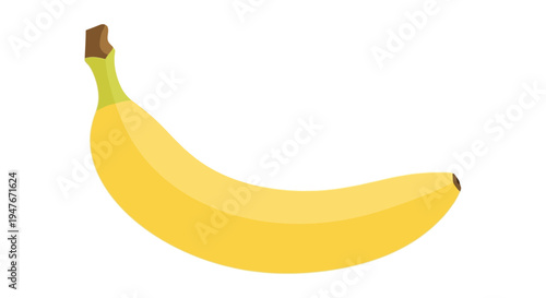 A simple cartoon illustration of a ripe curved yellow banana