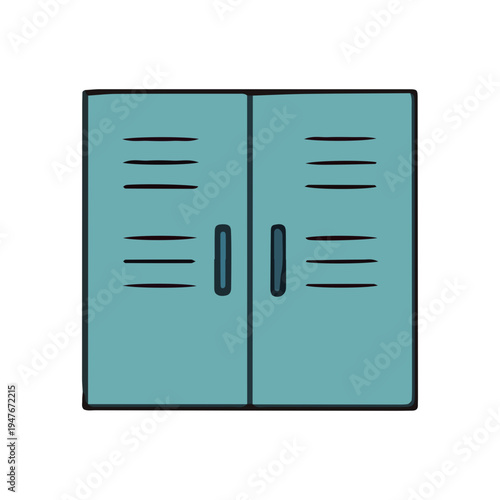 Blue School Lockers Illustration